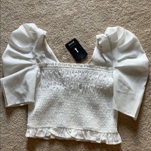 White privy crop top NWT